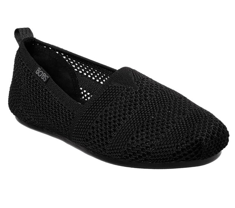 Skechers Bobs Plush - Twiggy - Womens Flats Shoes Black [AU-DT7990]